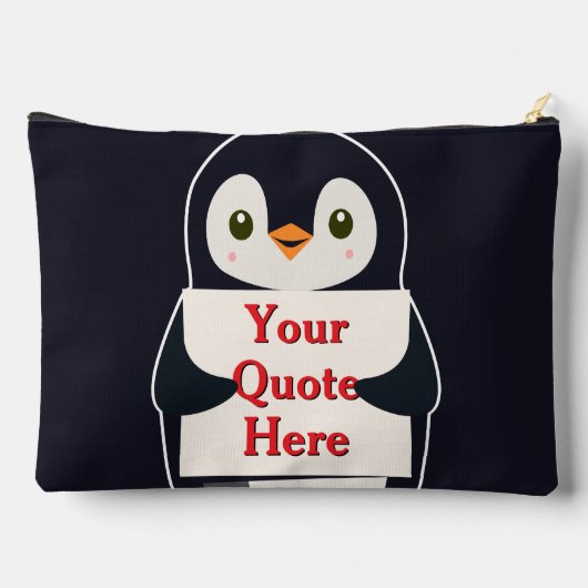 Happy penguin holding a sign to personalize etui (Achterkant)