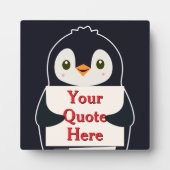 Happy penguin holding a sign to personalize fotoplaat (Voorkant)