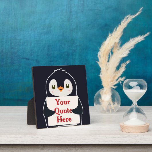 Happy penguin holding a sign to personalize fotoplaat (Insitu)