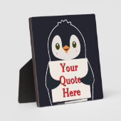 Happy penguin holding a sign to personalize fotoplaat (Voorkant)