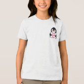 Happy penguin holding a sign to personalize Tri-Blend shirt (Voorkant)