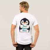 Happy penguin holding a sign to personalize Tri-Blend shirt (Achterkant volledig)