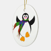 Happy Penguin Keramisch Ornament (Links)