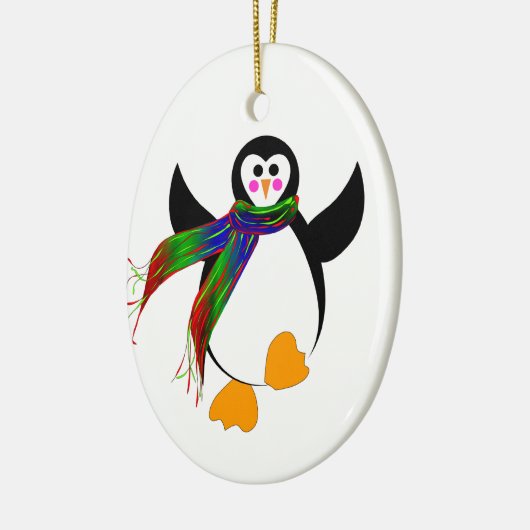 Happy Penguin Keramisch Ornament (Links)
