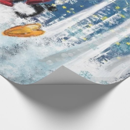 Happy Penguin - Kerstmis Cadeaupapier (Hoek)