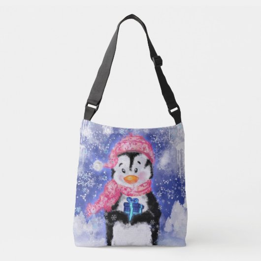 Happy Penguin - Kerstmis - Crossbody Tas (Voorkant)