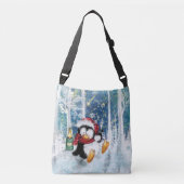 Happy Penguin - Kerstmis Crossbody Tas (Voorkant)