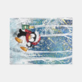 Happy Penguin - Kerstmis Fleece Deken (Voorkant (Horizontaal))