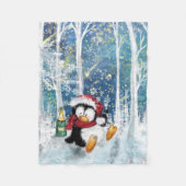Happy Penguin - Kerstmis Fleece Deken (Voorkant)