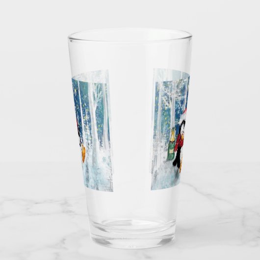 Happy Penguin - Kerstmis Glas (Rechts)