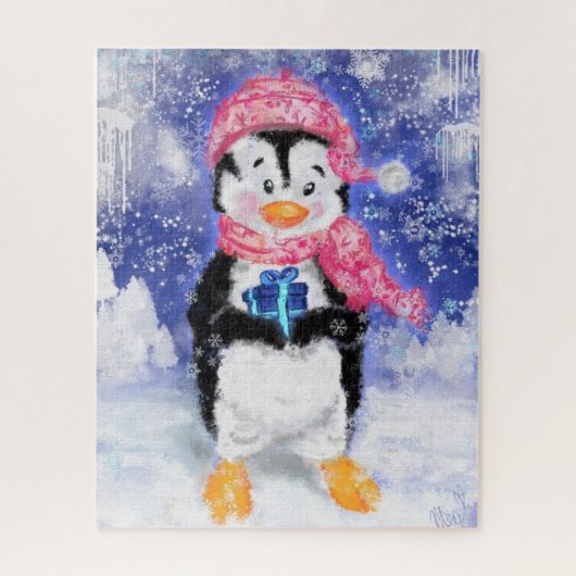 Happy Penguin - Kerstmis - Legpuzzel (Verticaal)