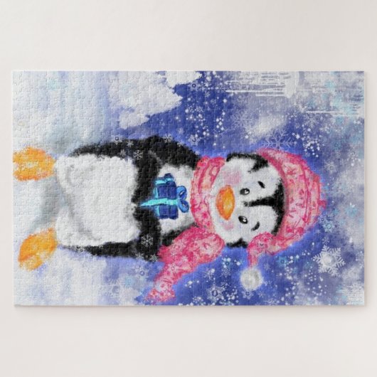 Happy Penguin - Kerstmis Legpuzzel (Horizontaal)