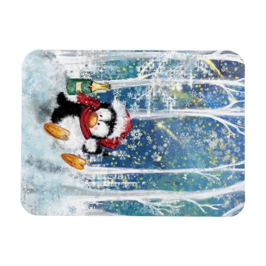 Happy Penguin - Kerstmis Magneet (Horizontaal)