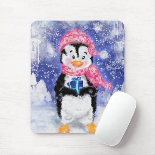 Happy Penguin - Kerstmis - Muismat (Met muis)