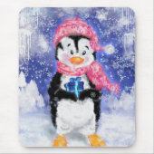 Happy Penguin - Kerstmis - Muismat (Voorkant)
