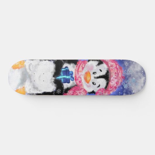 Happy Penguin - Kerstmis Persoonlijk Skateboard (Horizontaal)