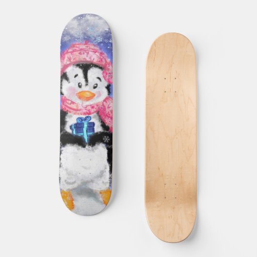 Happy Penguin - Kerstmis Persoonlijk Skateboard (Voorkant)