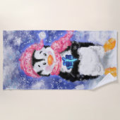 Happy Penguin - Kerstmis - Strandlaken (Voorkant)