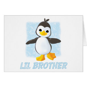 Happy Penguin Little Brother Blank Kaart