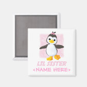 Happy Penguin Little Sister Magneet (Voorkant / Achterkant)