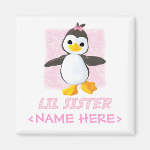 Happy Penguin Little Sister Magneet