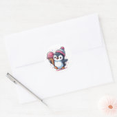 Happy Penguin met Ice Cream Cone Sticker (Envelop)