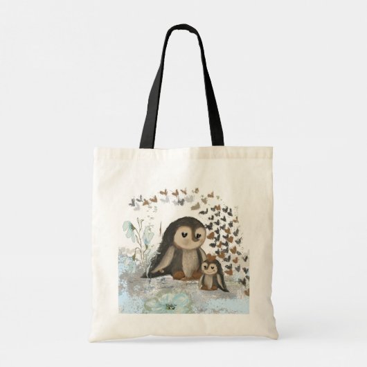Happy Penguin Mom & baby Tote Bag (Achterkant)