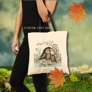 Happy Penguin Mom & baby Tote Bag