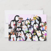 Happy Penguin Party Funny Birthday Kaart (Achterkant)