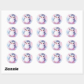 Happy Penguin Round Pastel Sticker (Vel)