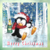 Happy Penguin - Vrolijk kerstfeest - Cheers - Fun Raamsticker (Vel 3)