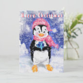 Happy Penguin - Vrolijk kerstfeest - Kute - Tekeni (Staand voorkant)