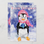 Happy Penguin - Vrolijk kerstfeest - Kute - Tekeni (Voorkant / Achterkant)
