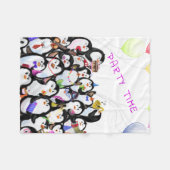 Happy Penguins Baby Fleece Blanket (Voorkant (Horizontaal))