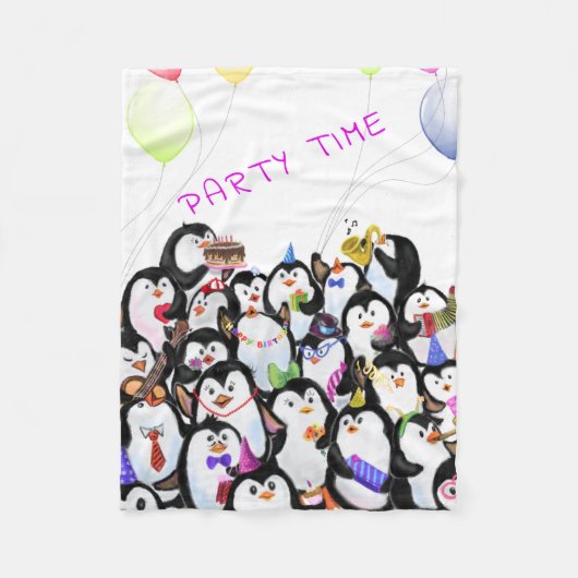 Happy Penguins Baby Fleece Blanket (Voorkant)