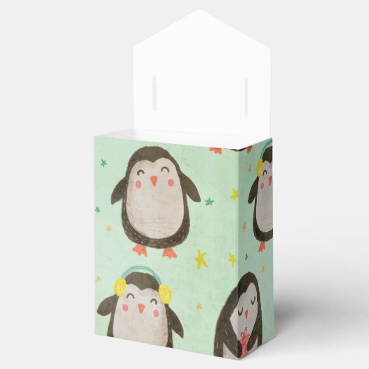 Happy Penguins die kerstmannetjes met oorsuizen dr Bedankdoosjes (Geopend)