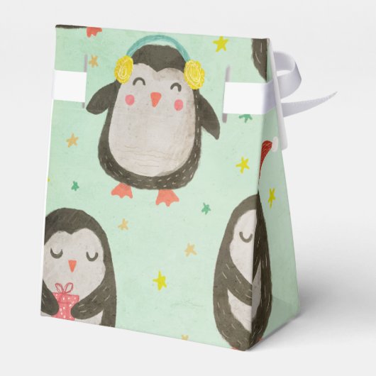 Happy Penguins die kerstmannetjes met oorsuizen dr Bedankdoosjes (Achterkant)