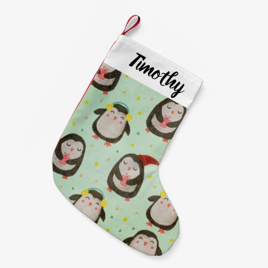 Happy Penguins die kerstmannetjes met oorsuizen dr Kleine Kerstsok (Voorkant (Hangend))