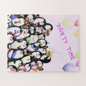 Happy Penguins Party Cartoon Drawing - Cute Fun Legpuzzel (Horizontaal)