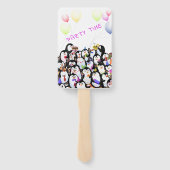 Happy Penguins Party Cartoon Drawing - Cute Funny  Handwaaier (Achterkant)