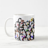 Happy Penguins Party Cartoon Drawing - Cute Funny  Koffiemok (Links)