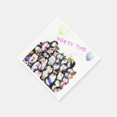 Happy Penguins Party Cartoon Tekening - Schattig G Servet (Hoek)