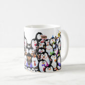 Happy Penguins Party Coffee Mok Cartoon (Voorkant rechts)