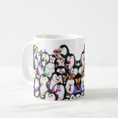 Happy Penguins Party Coffee Mok Cartoon (Voorkant links)