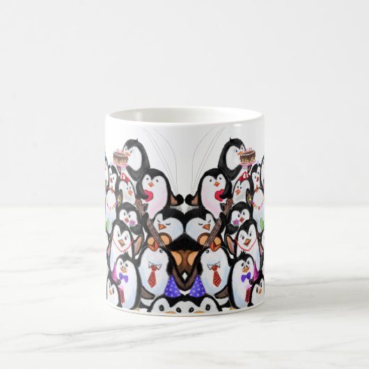 Happy Penguins Party Coffee Mok Cartoon (Center)