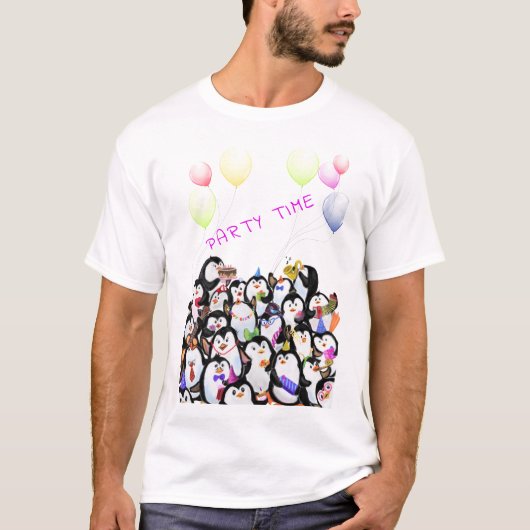 Happy Penguins Party T-shirt (Voorkant)