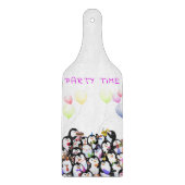 Happy Penguins Party voor kerstcadeautjes Snijplank (Voorkant)