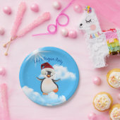 Happy Penguins, Santa-petten Papieren Bordje (Feest)