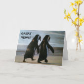 HAPPY PENQUINS = GEFELICITEERD MET JE ADOPTIE KAART (Gele Bloem)