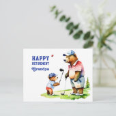 Happy pensioen opa golf thema briefkaart (Staand voorkant)
